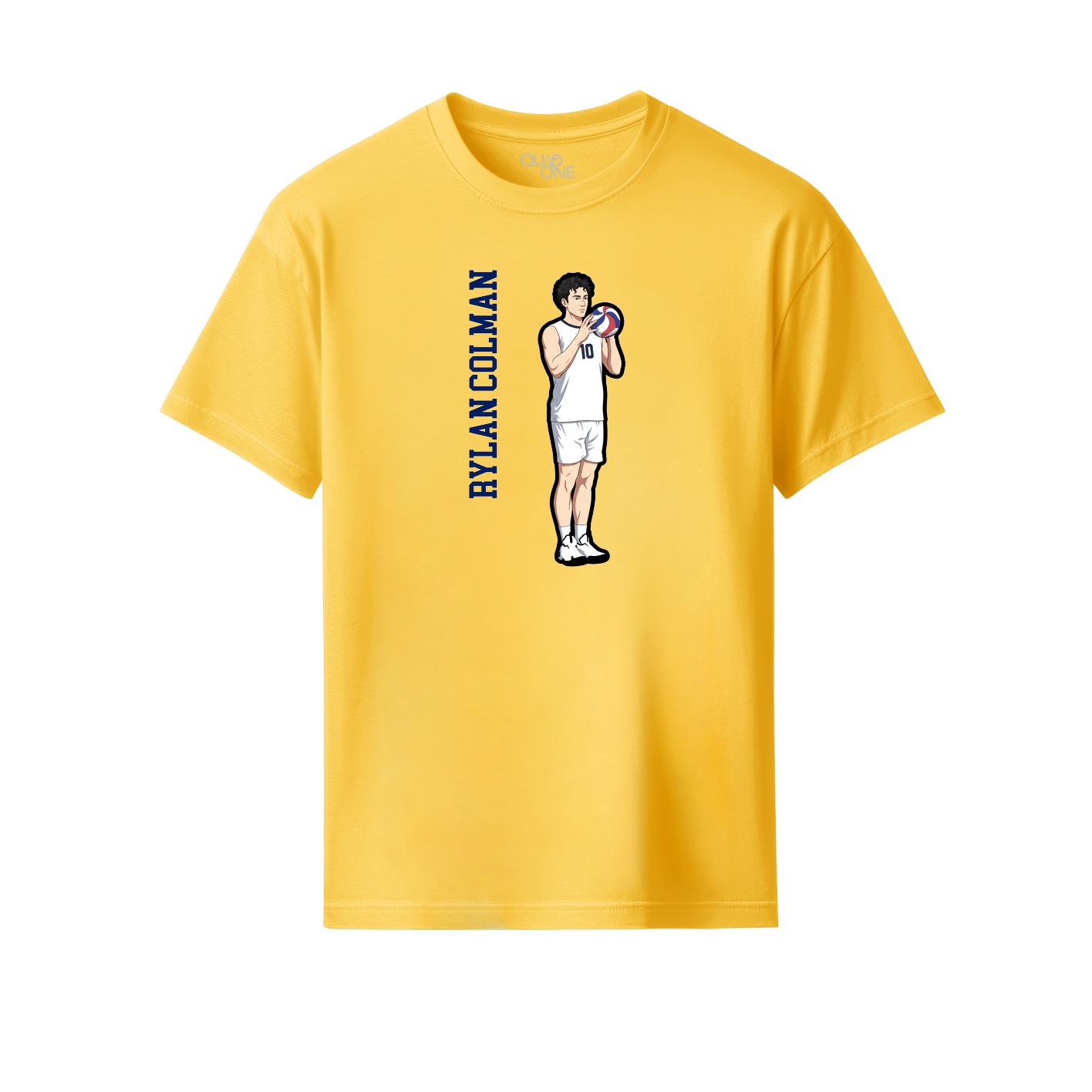 Youth Tee — Name Vertical in Yellow