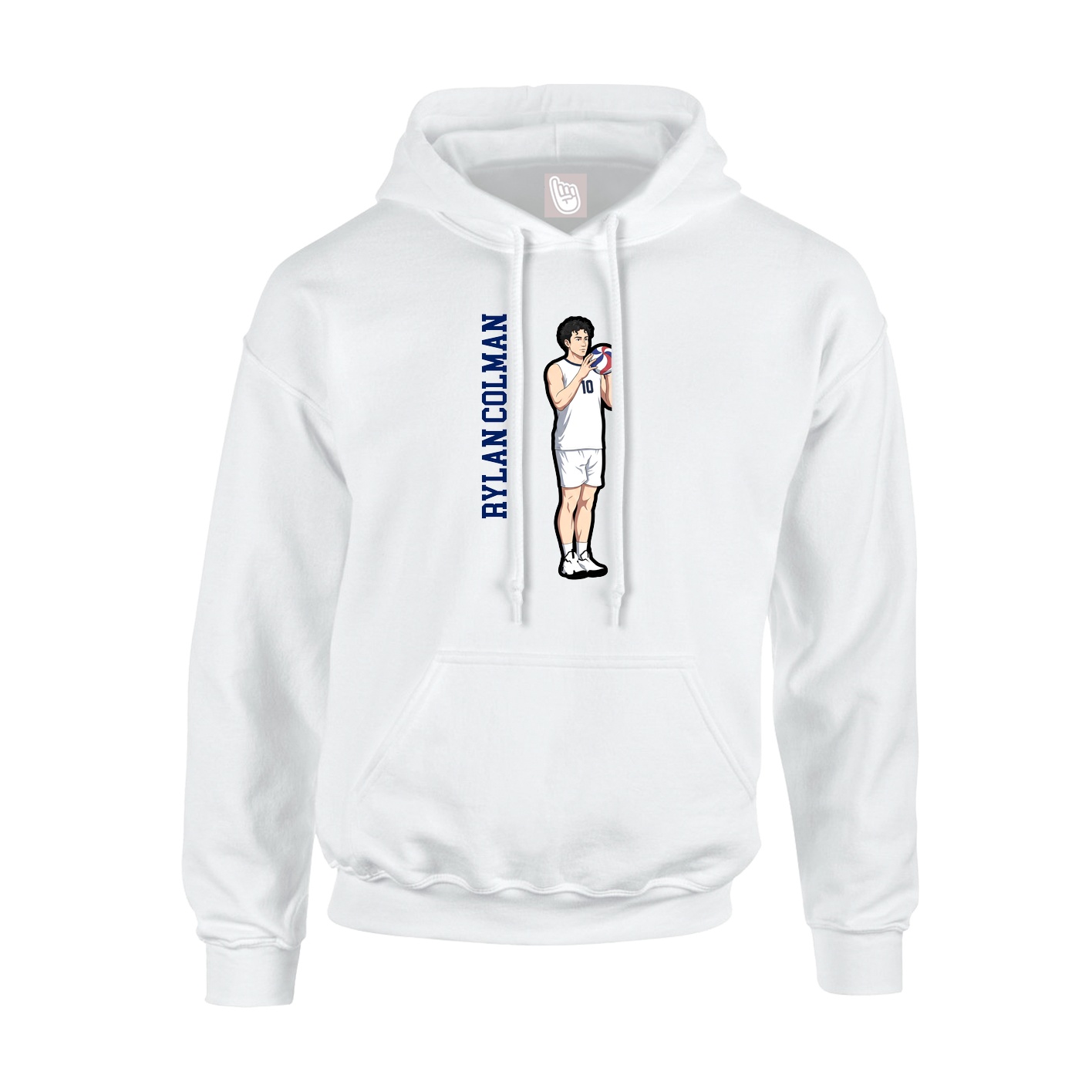 Hoodie — Name Vertical in White