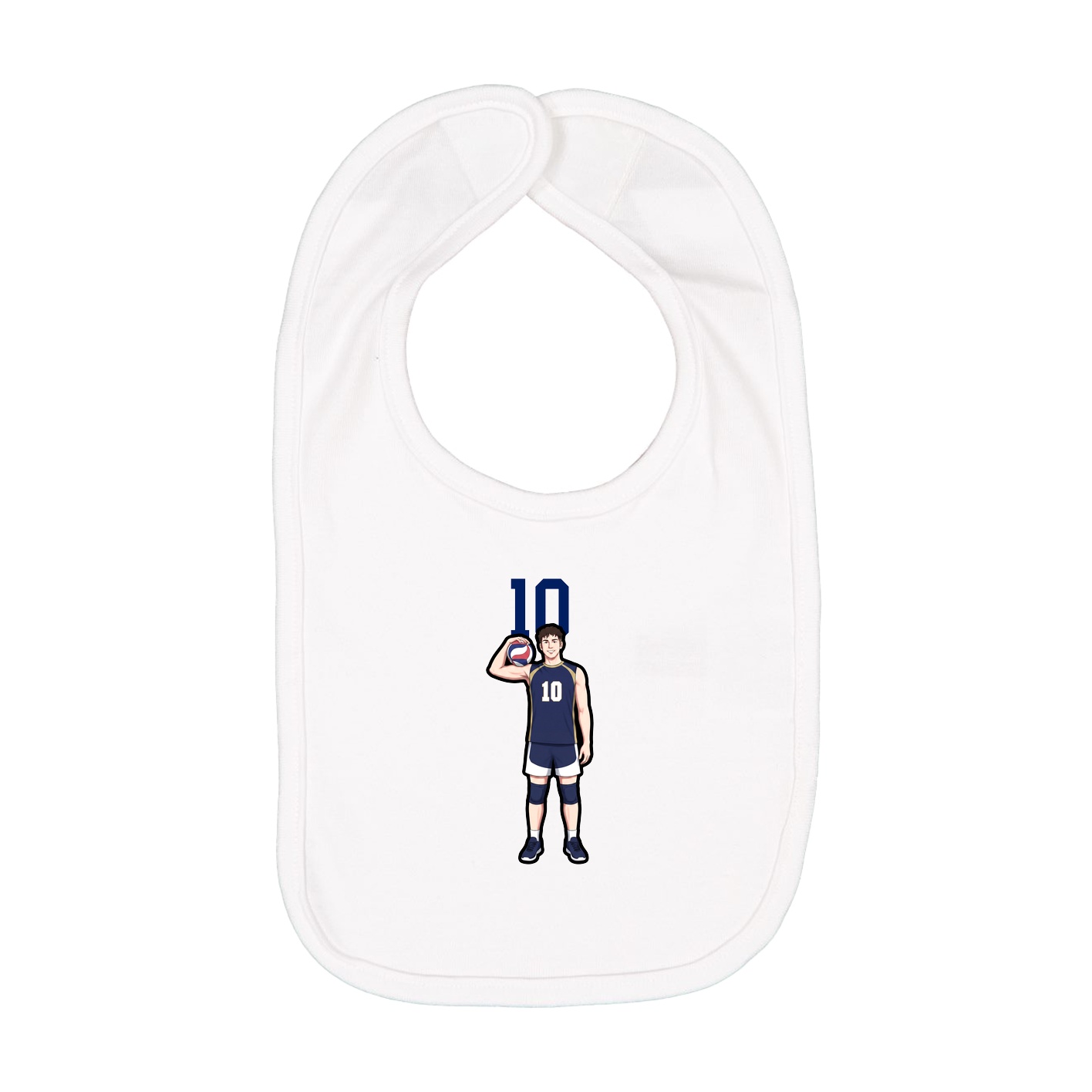 Infant Bib — Number Top in White