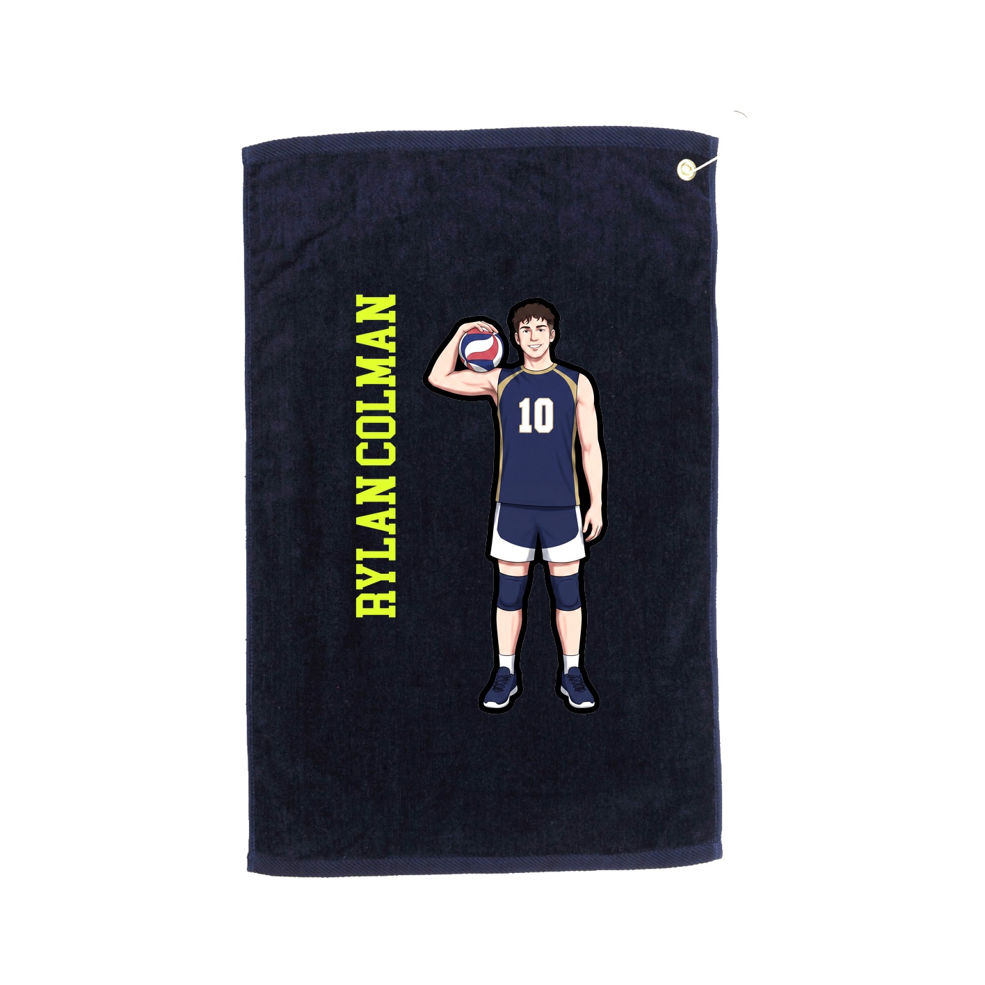 Golf Towel — Name Vertical in Navy