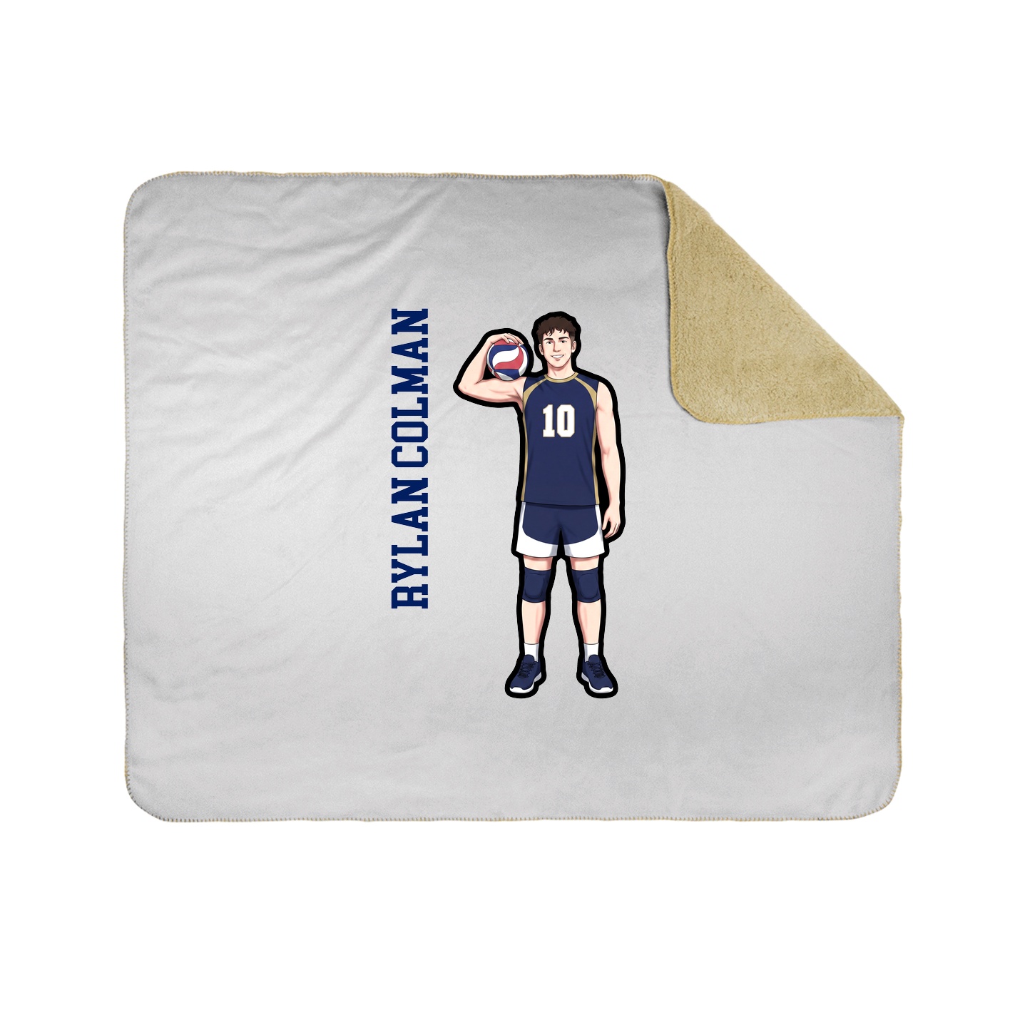Throw Blanket — Name Vertical in White