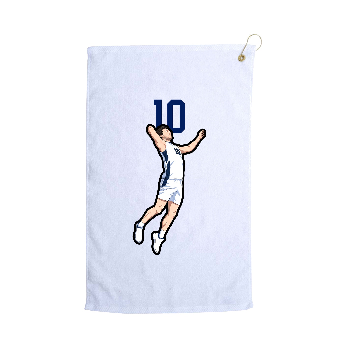 Golf Towel — Number Top in White