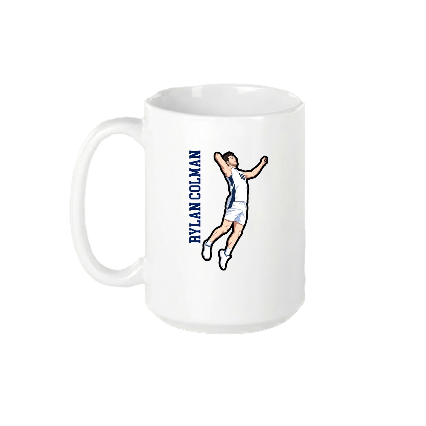 15oz Coffee Mug — Name Vertical in White