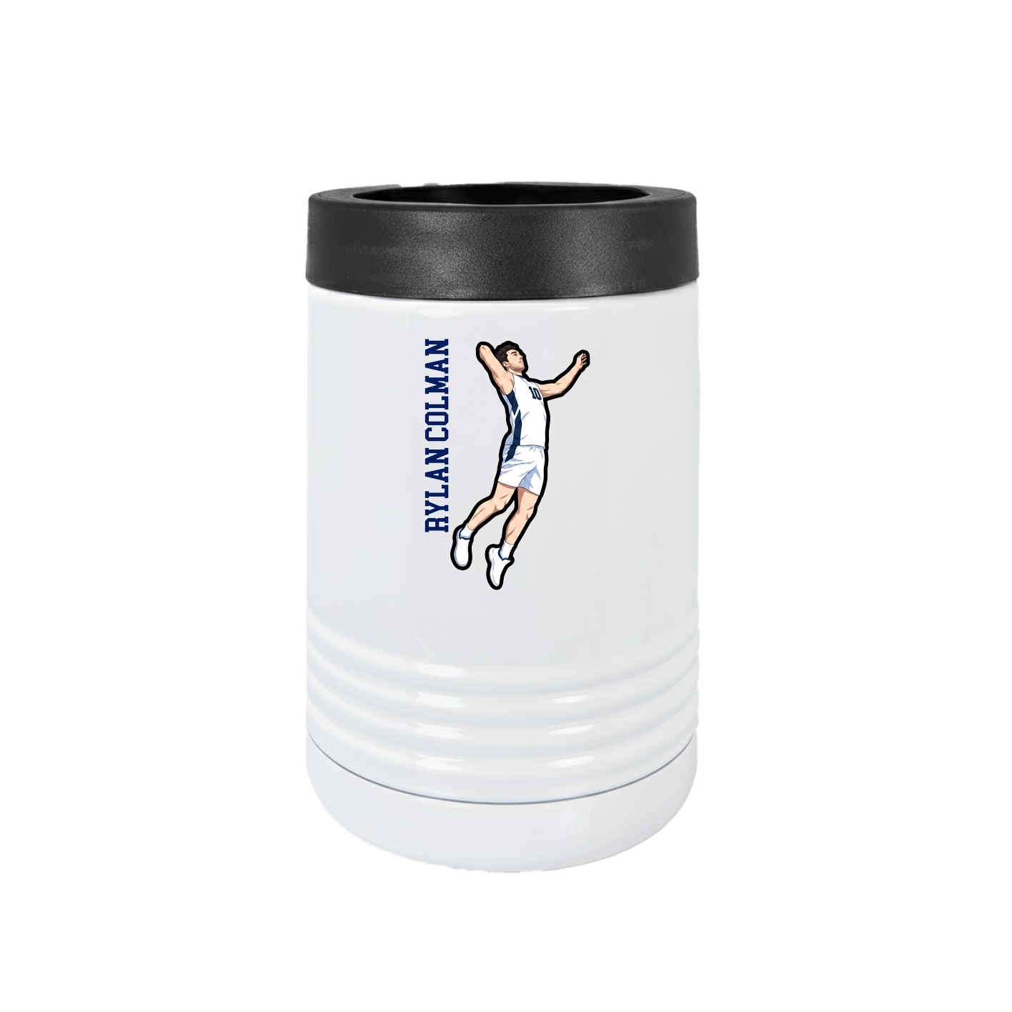 Beverage Holder — Name Vertical in White