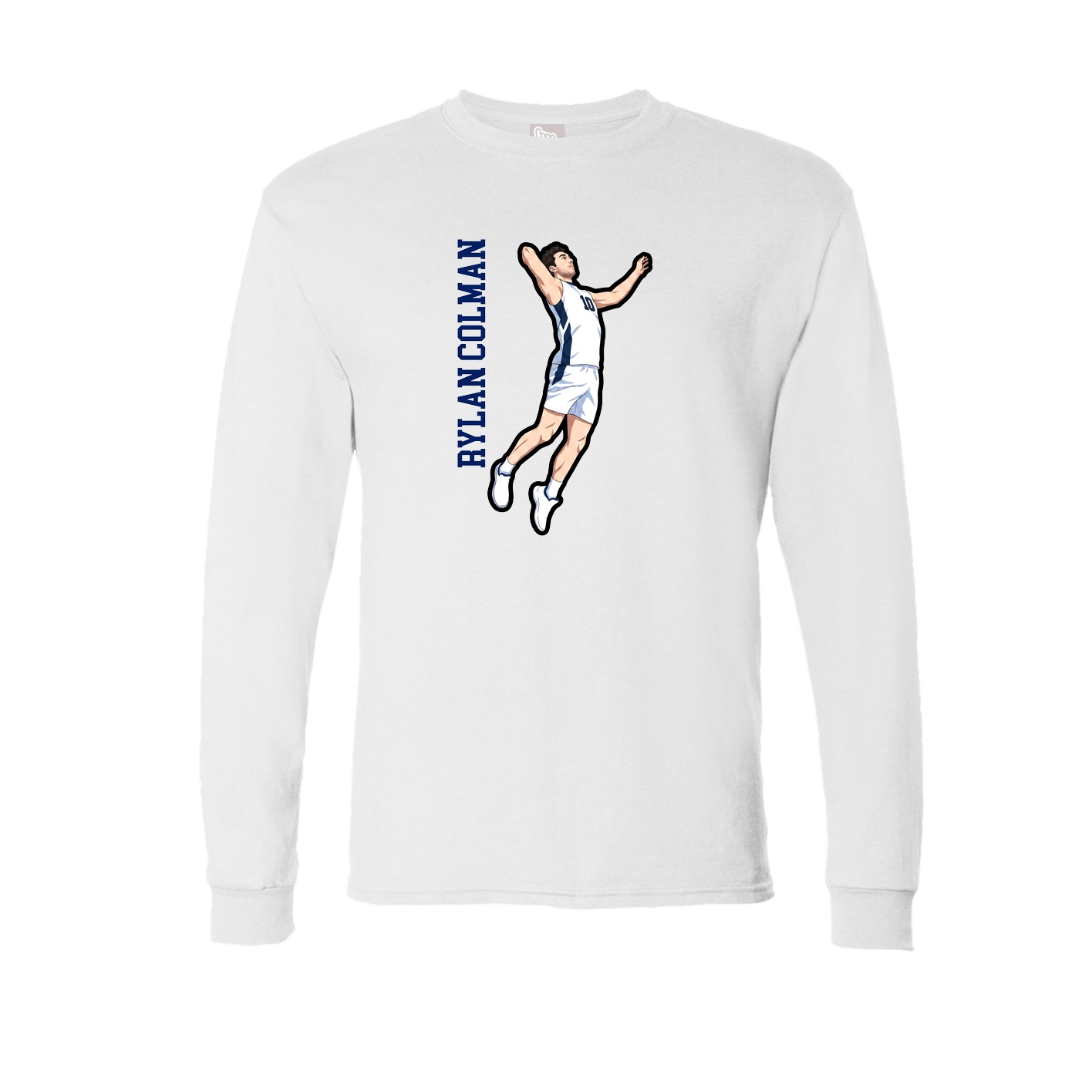 Long Sleeve Tee — Name Vertical in White