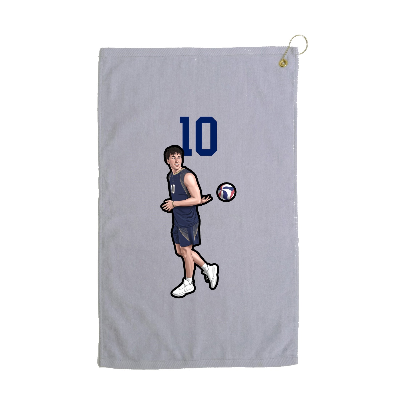 Golf Towel — Number Top in Grey