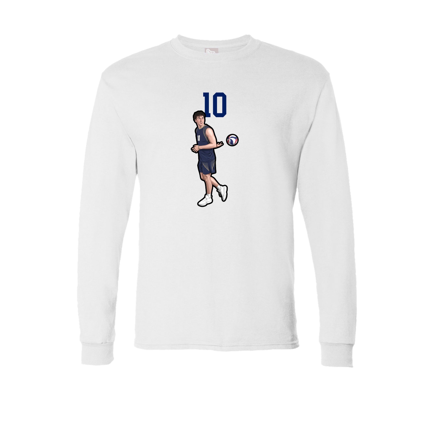 Long Sleeve Tee — Number Top in White