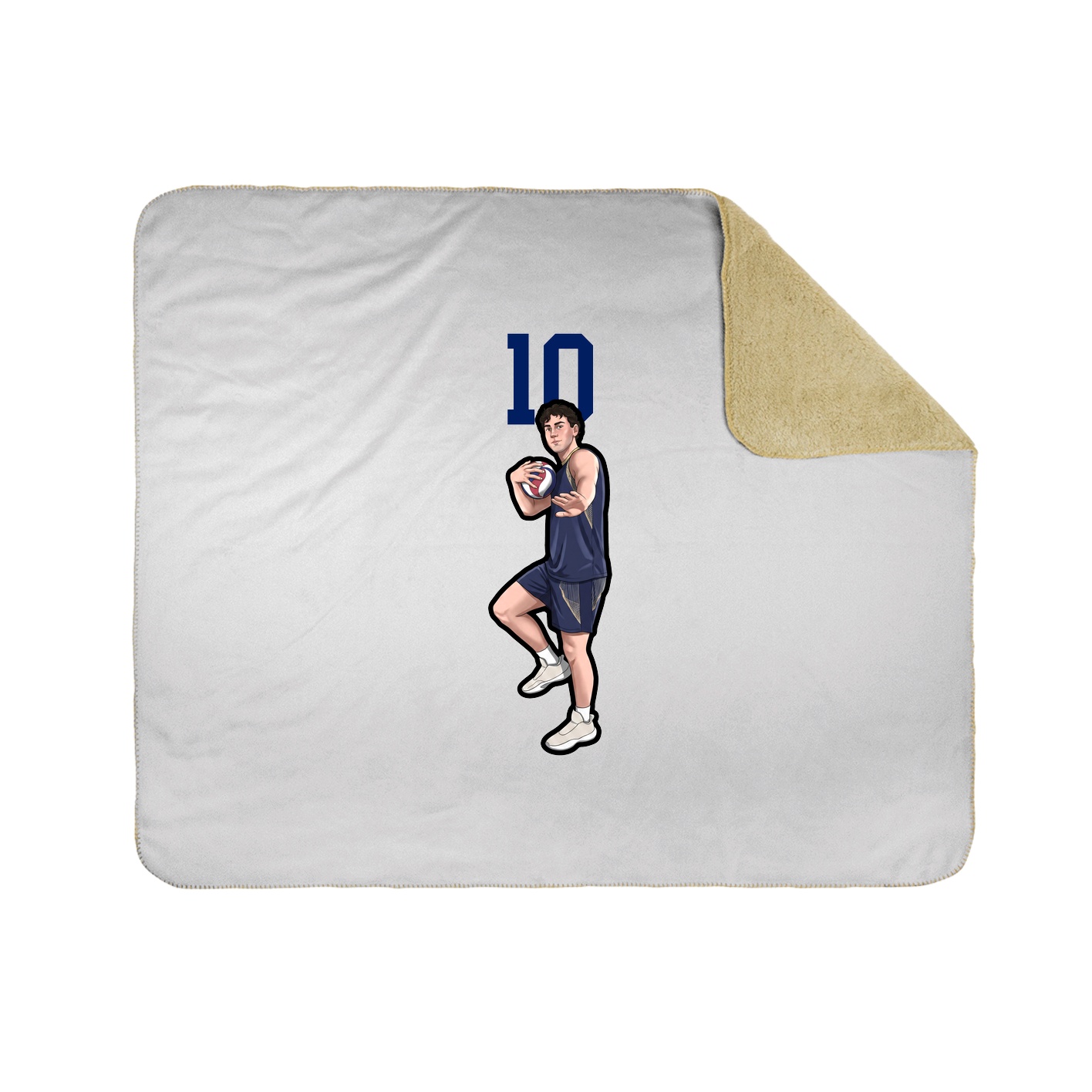 Throw Blanket — Number Top in White