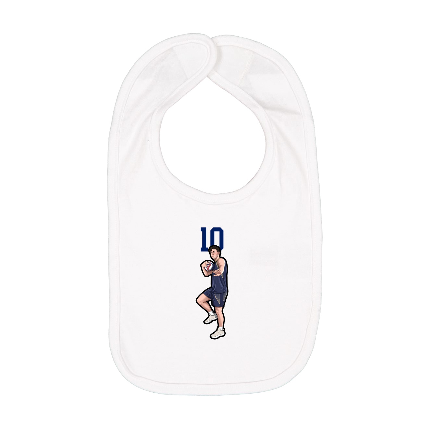 Infant Bib — Number Top in White