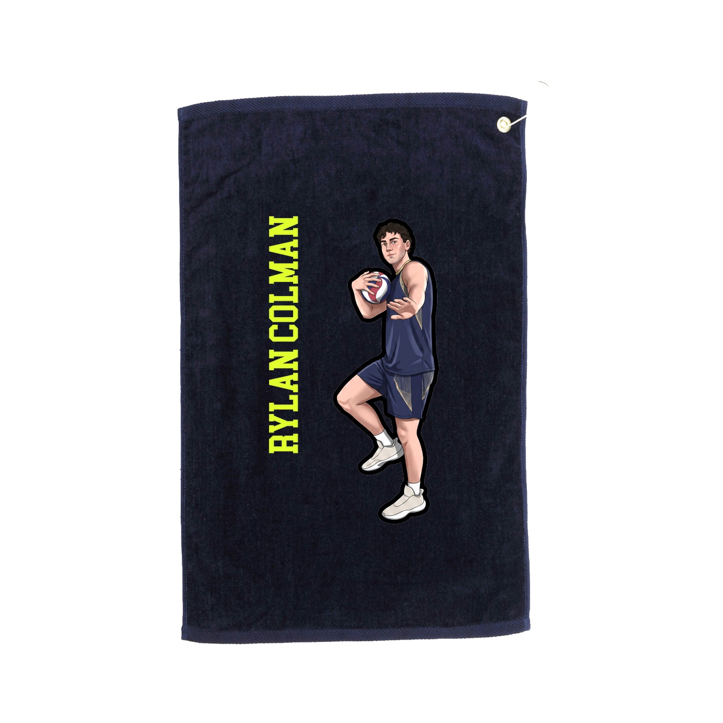 Golf Towel — Name Vertical in Navy