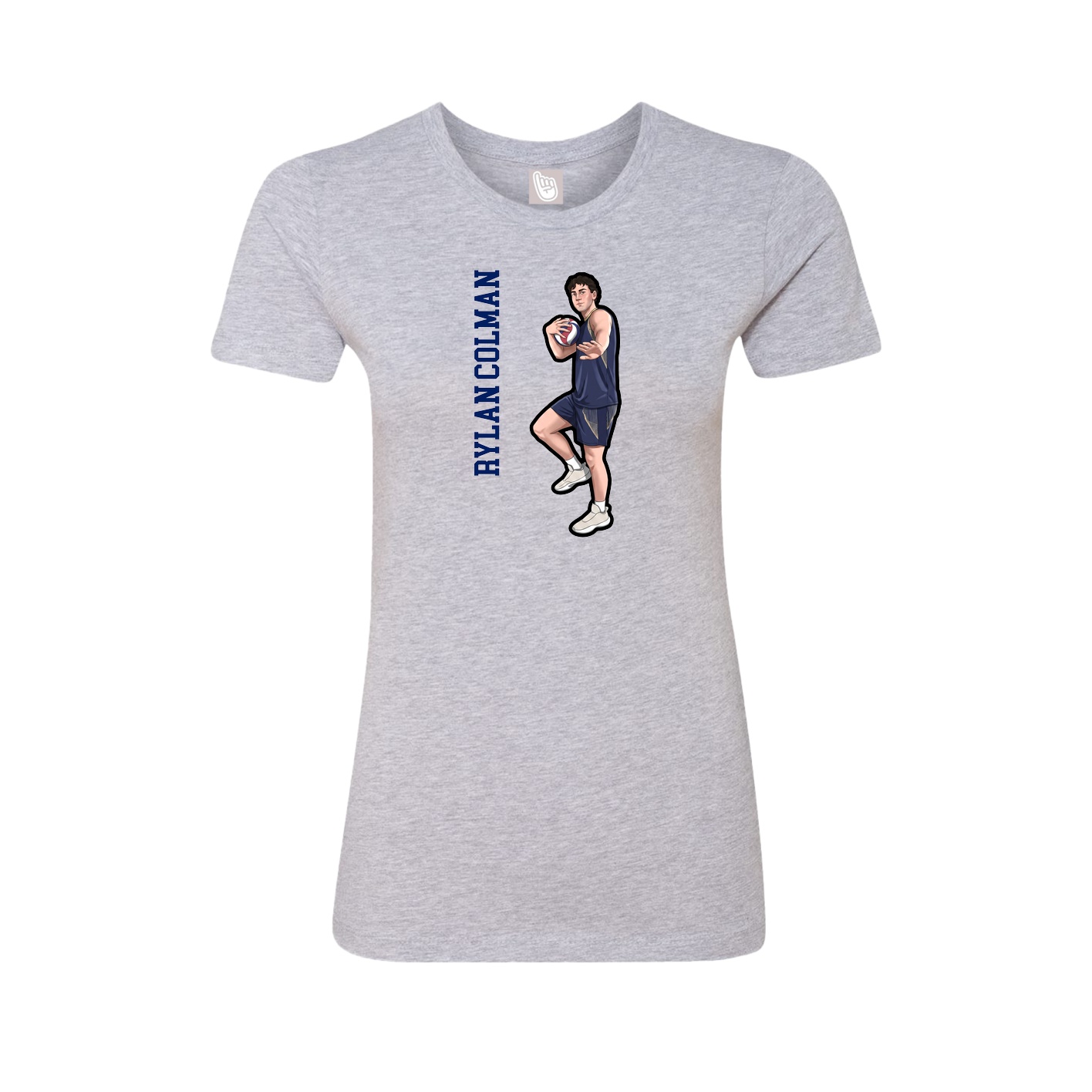 Womens Tee — Name Vertical in Grey