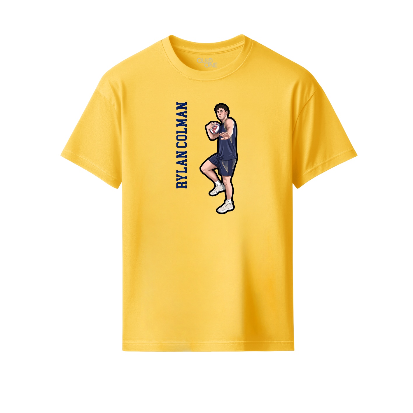 Youth Tee — Name Vertical in Yellow