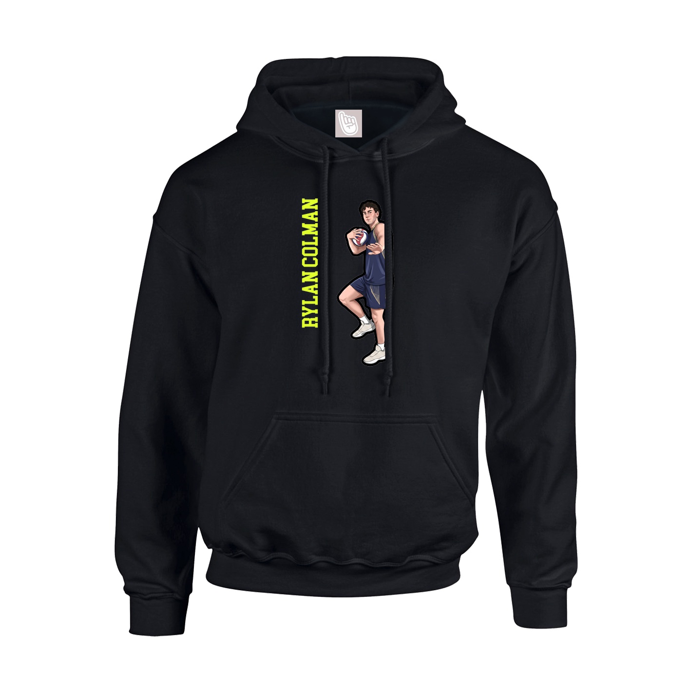 Youth Hoodie — Name Vertical in Black