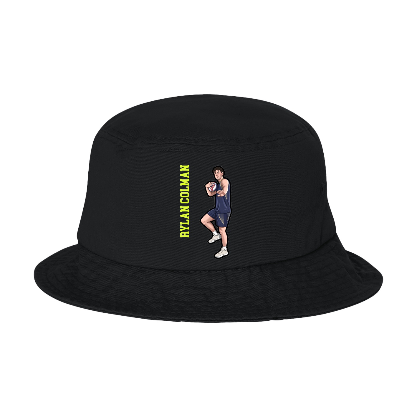 Bucket Cap — Name Vertical in Black