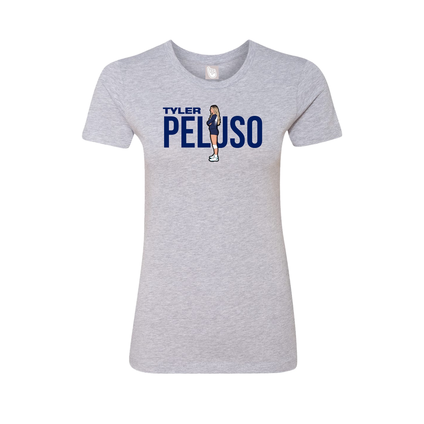 Fitted Women's Tee — Player Name in Grey