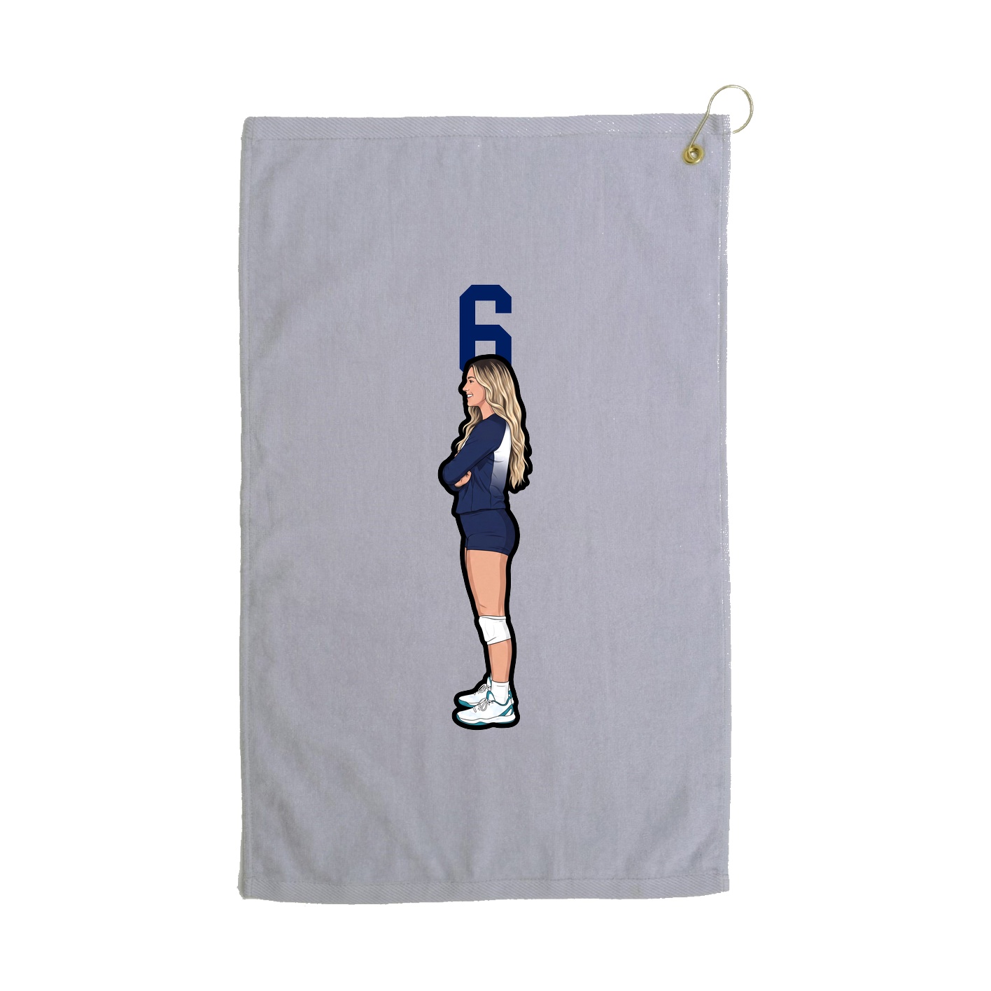 Golf Towel — Number Top in Grey