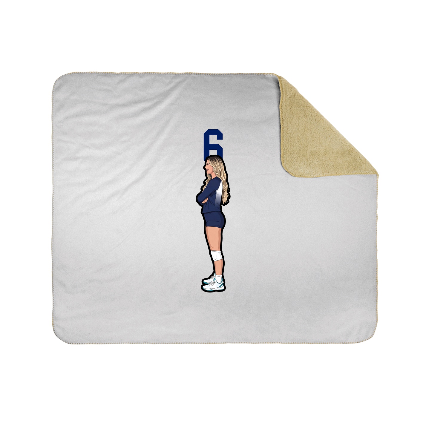 Throw Blanket — Number Top in White