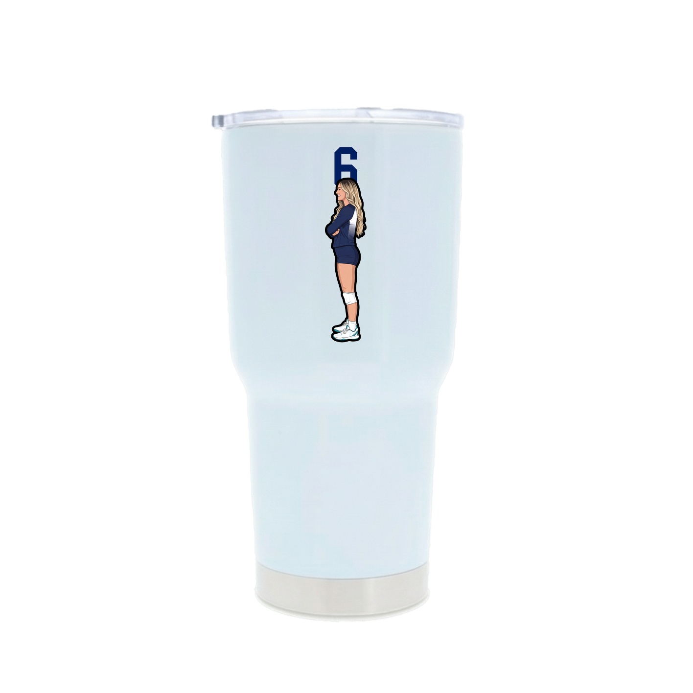 30oz Stainless Steel Tumbler — Number Top in White