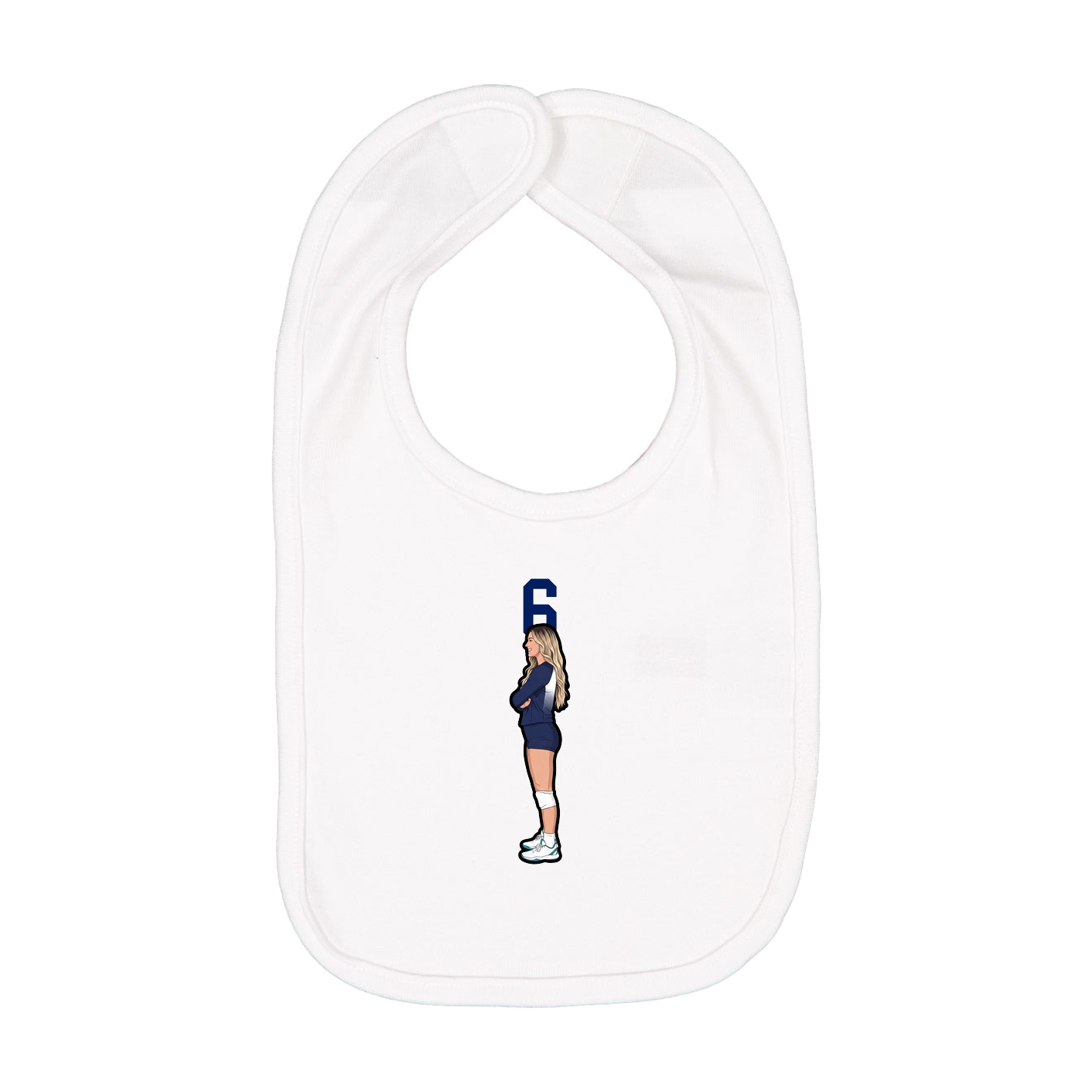Infant Bib — Number Top in White