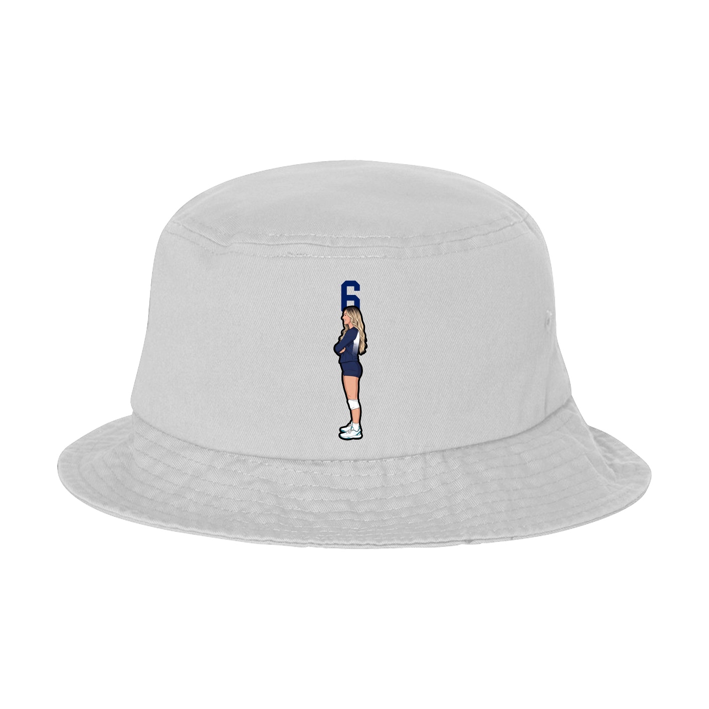 Bucket Cap — Number Top in White