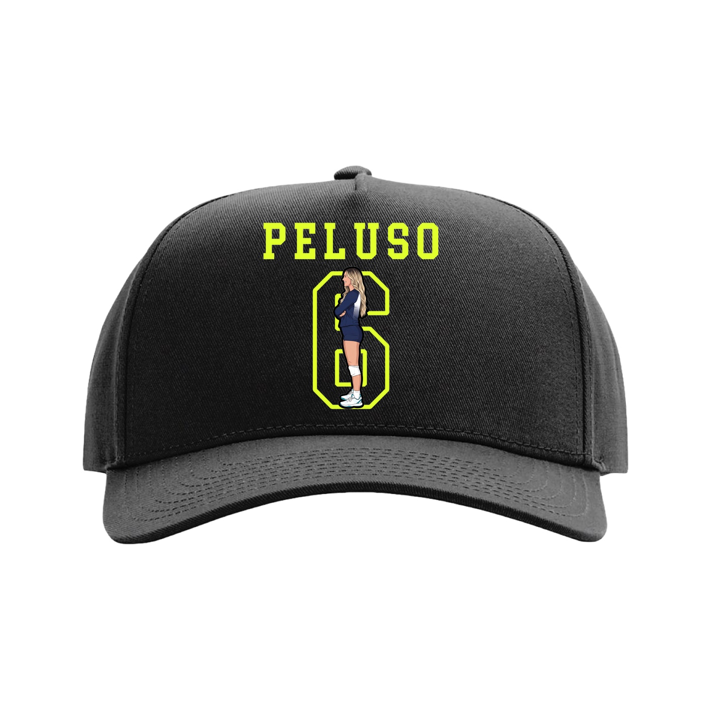 Full Fabric Five-Panel Champ Cap — Shirsey in Black
