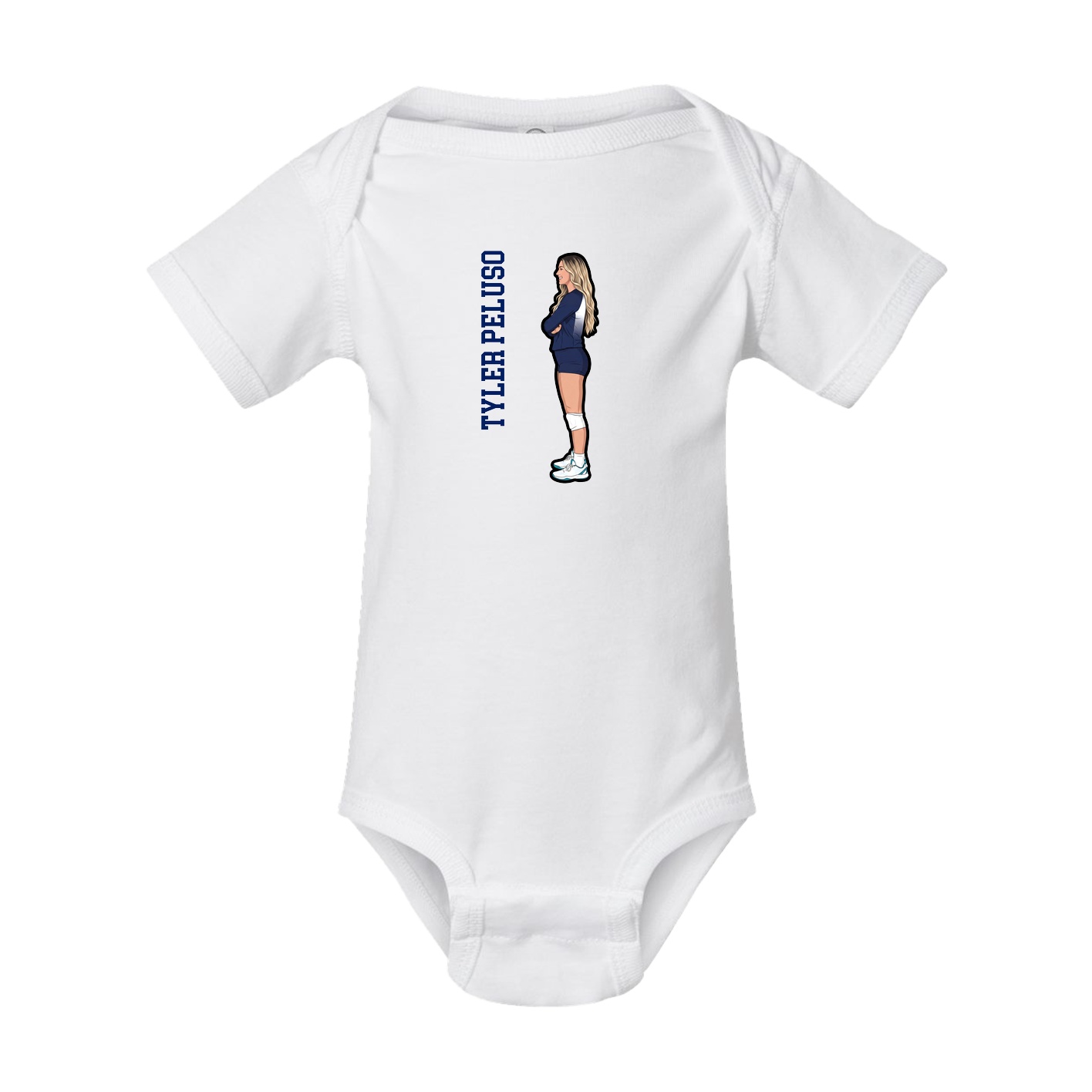 Baby Onesie — Name Vertical in White