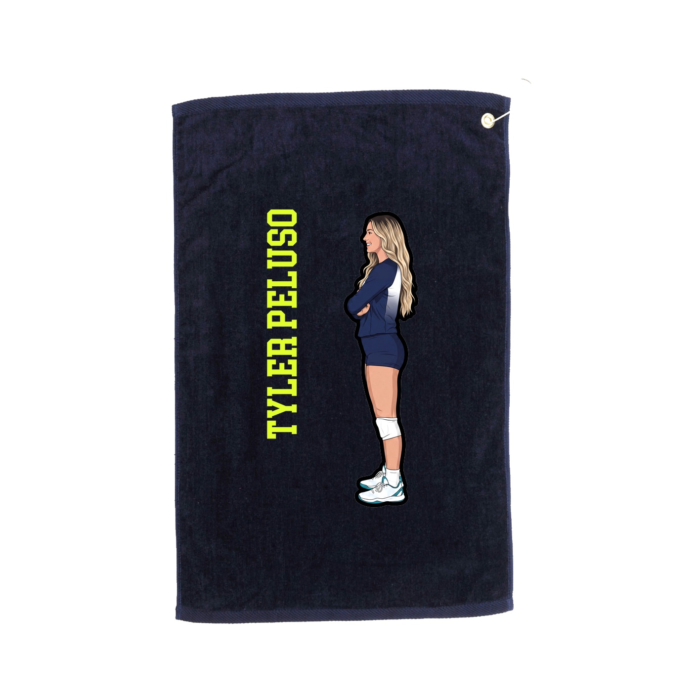 Golf Towel — Name Vertical in Navy
