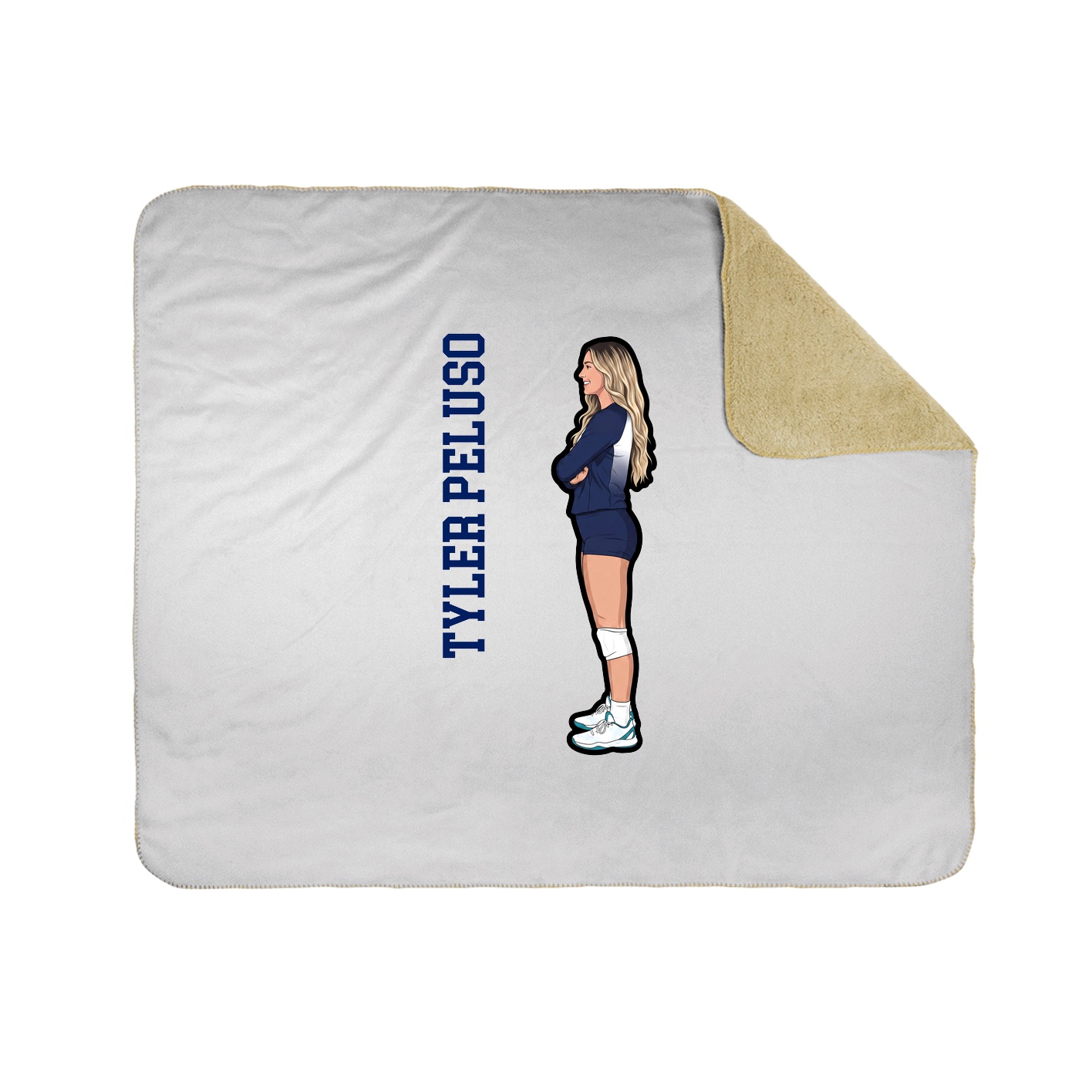 Throw Blanket — Name Vertical in White