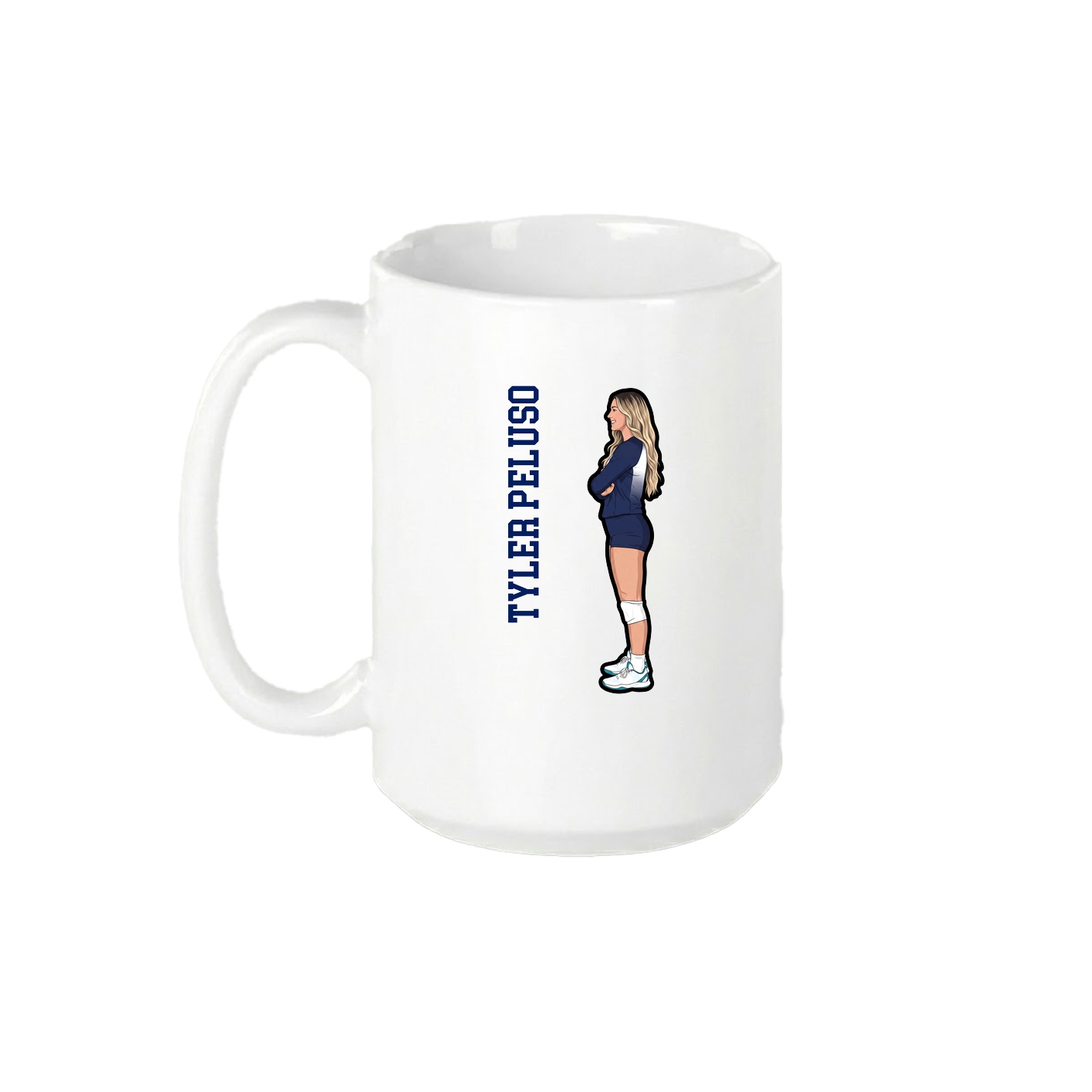 15oz Coffee Mug — Name Vertical in White