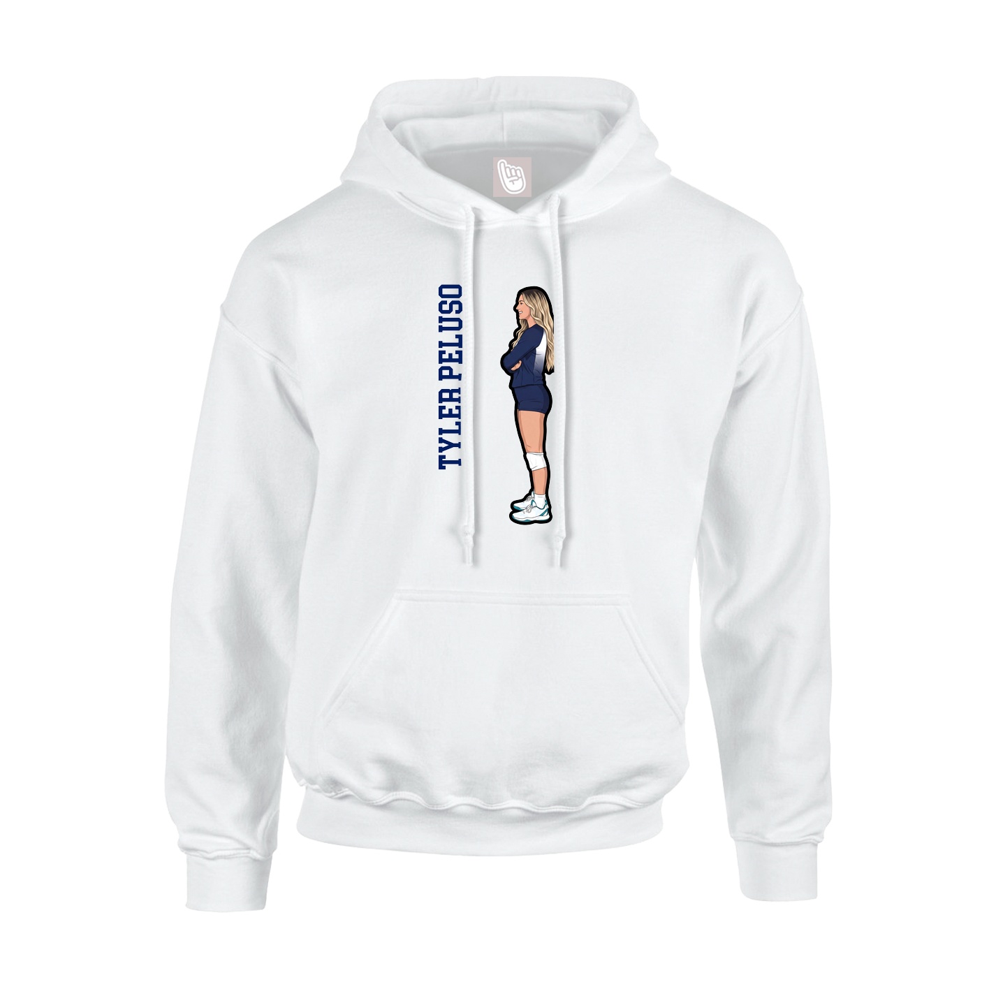 Hoodie — Name Vertical in White