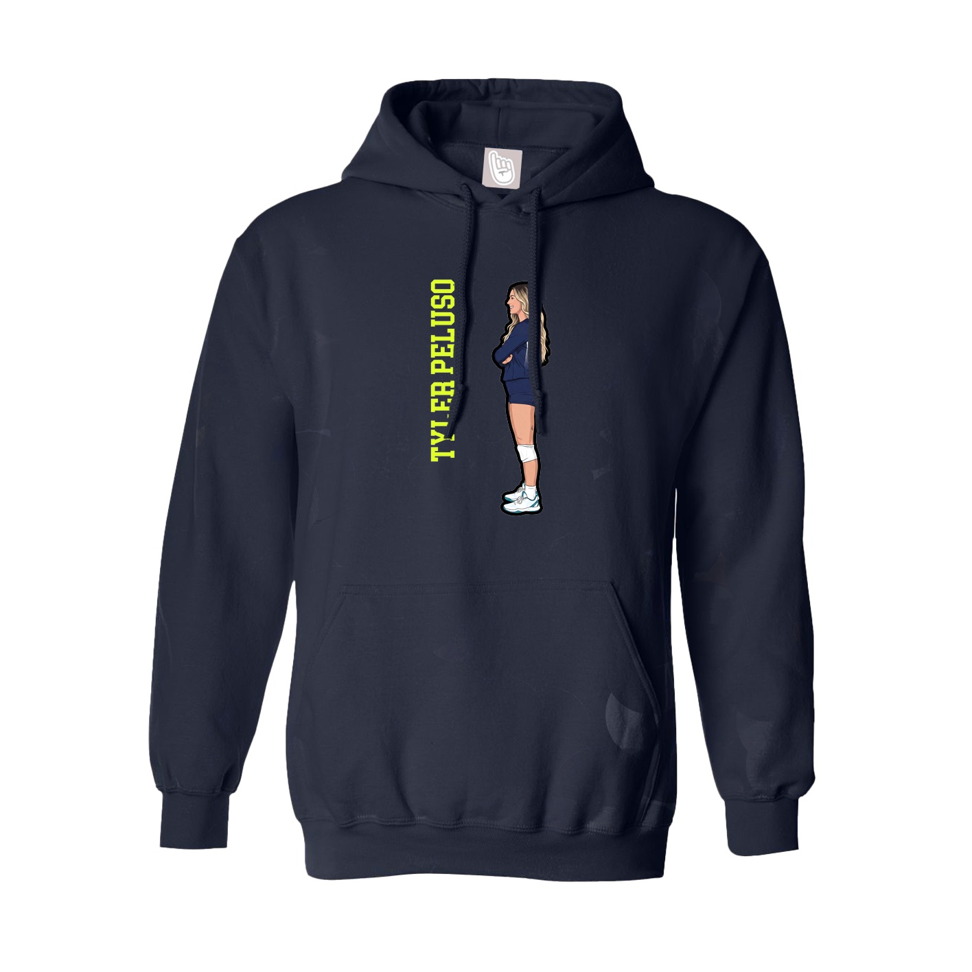 Youth Hoodie — Name Vertical in Navy