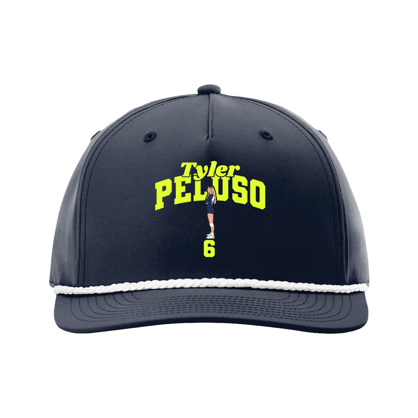 Five-Panel Classic Rope Cap — Signature Arch in Navy