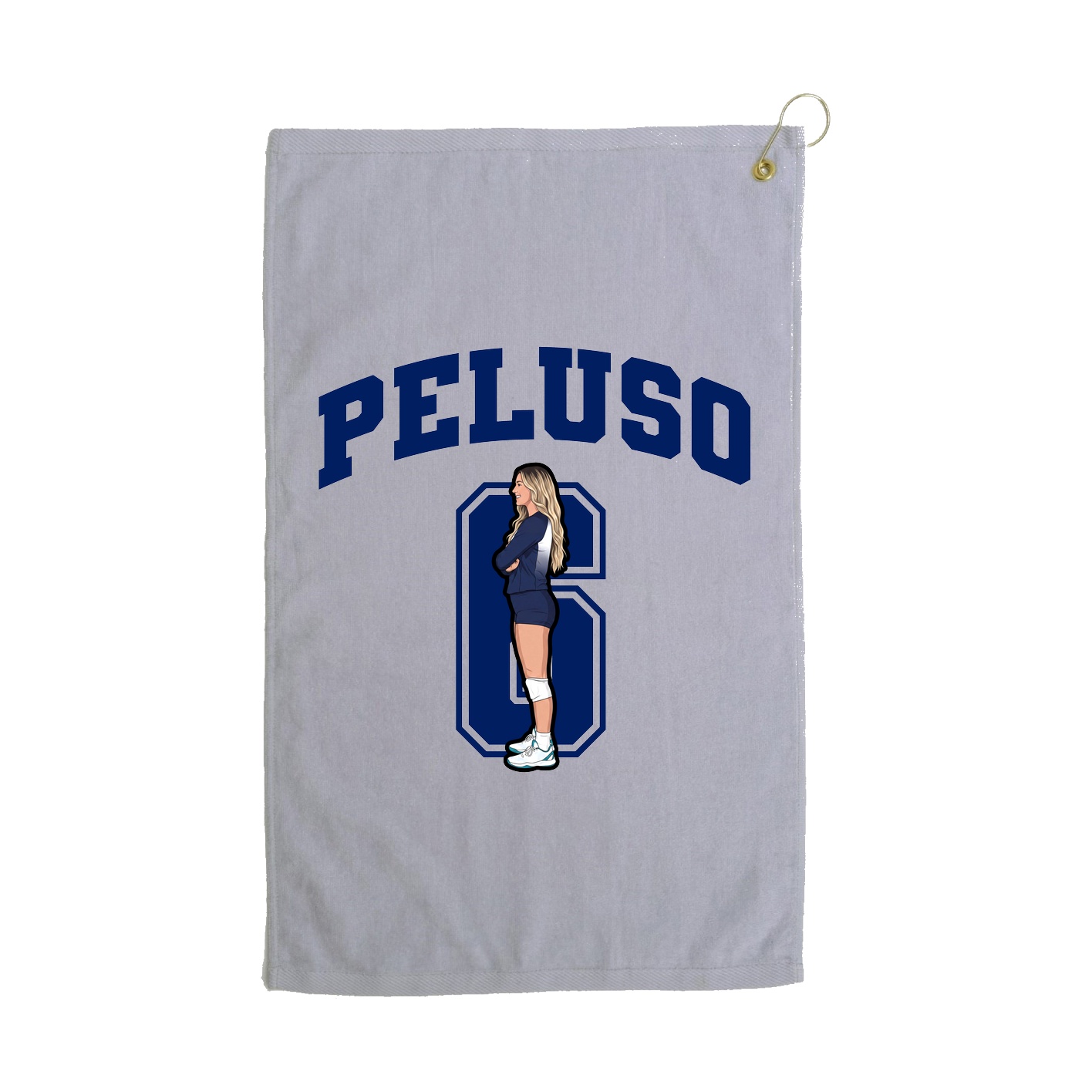 Golf Towel — Number in Grey