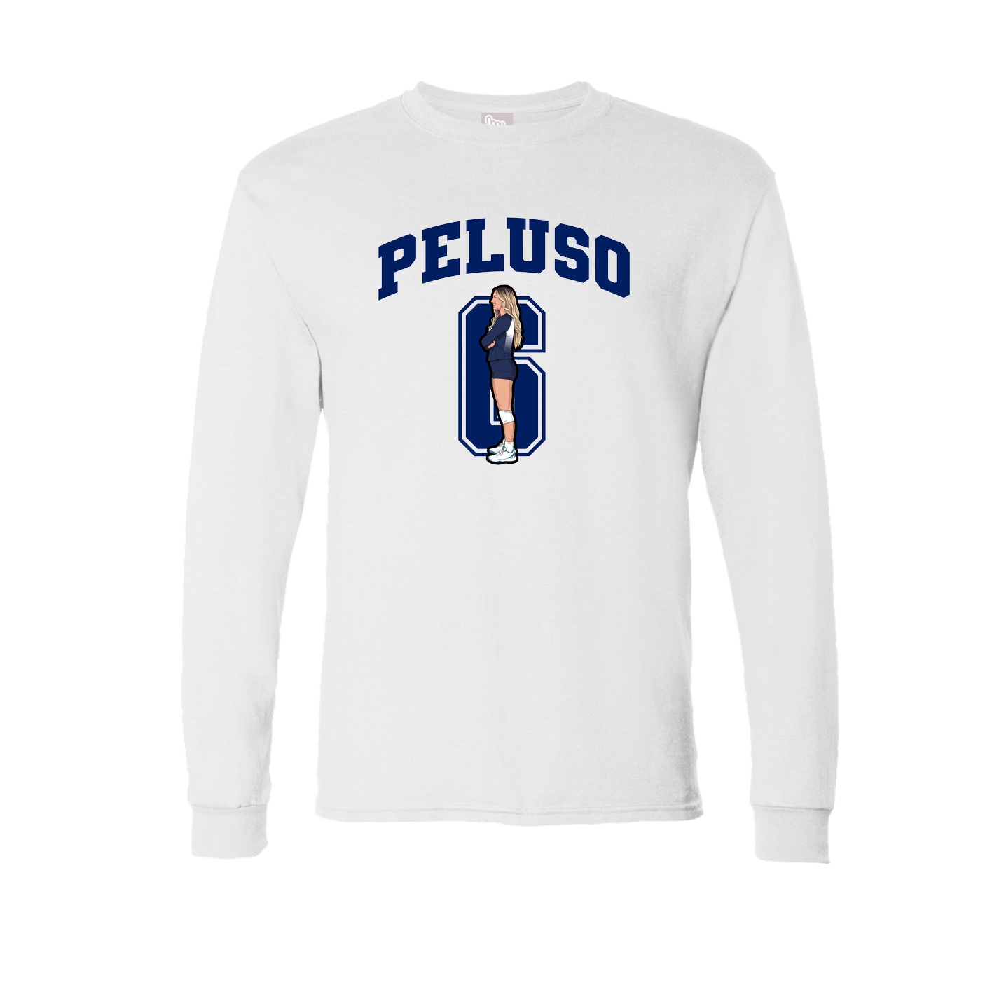 Long Sleeve Tee — Number in White