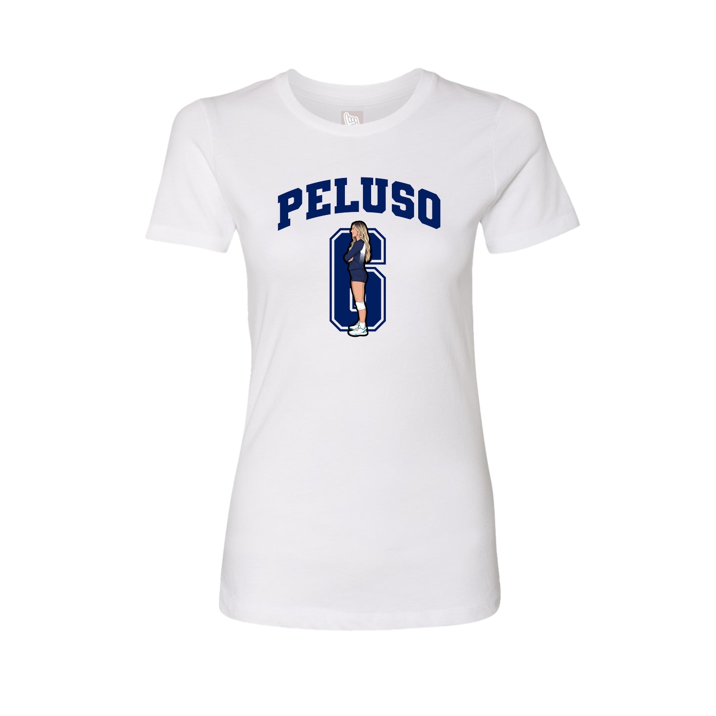 Fitted Women's Tee — Number in White
