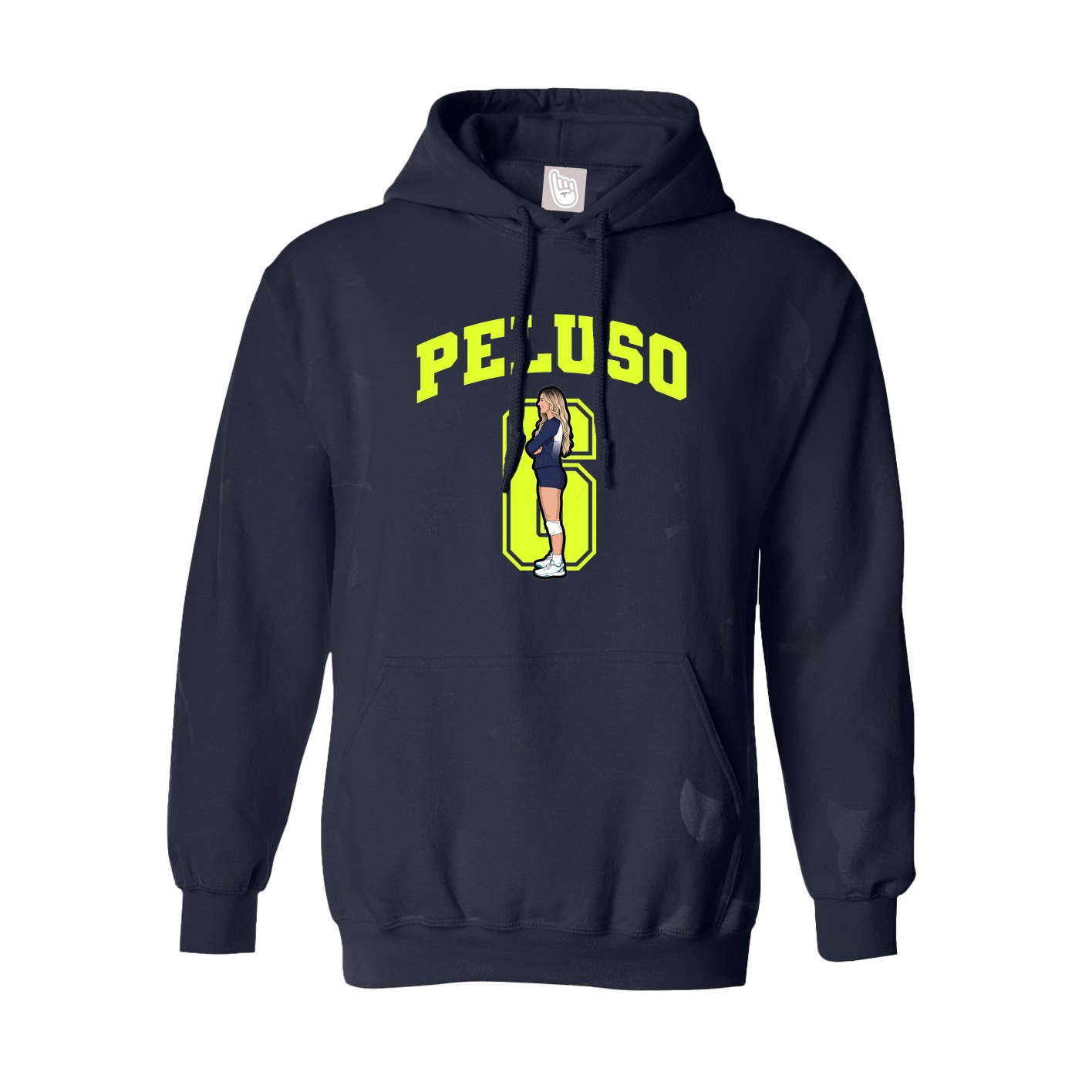 Youth Hoodie — Number in Navy