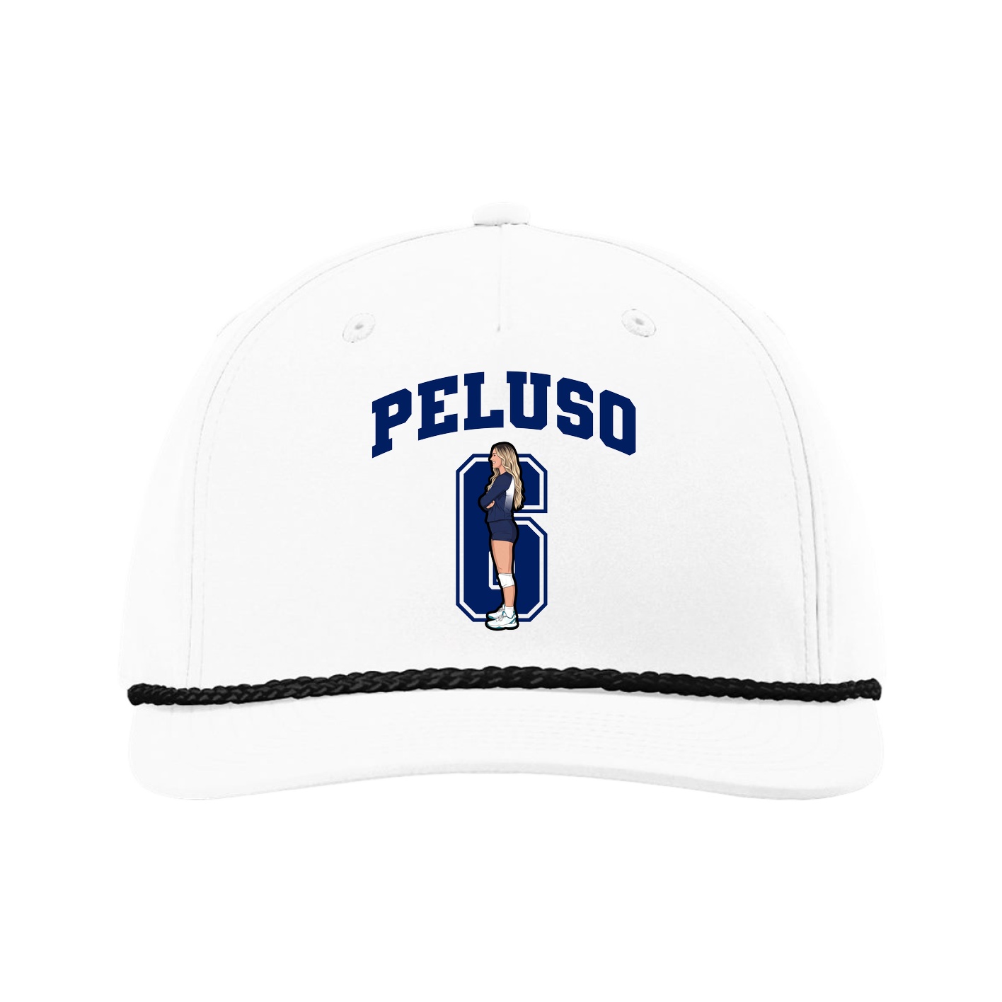 Five-Panel Classic Rope Cap — Number in White