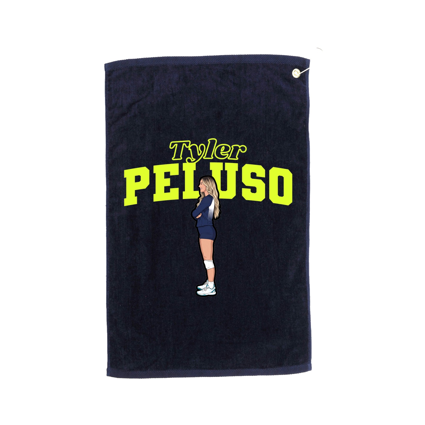 Golf Towel — Name Arch in Navy