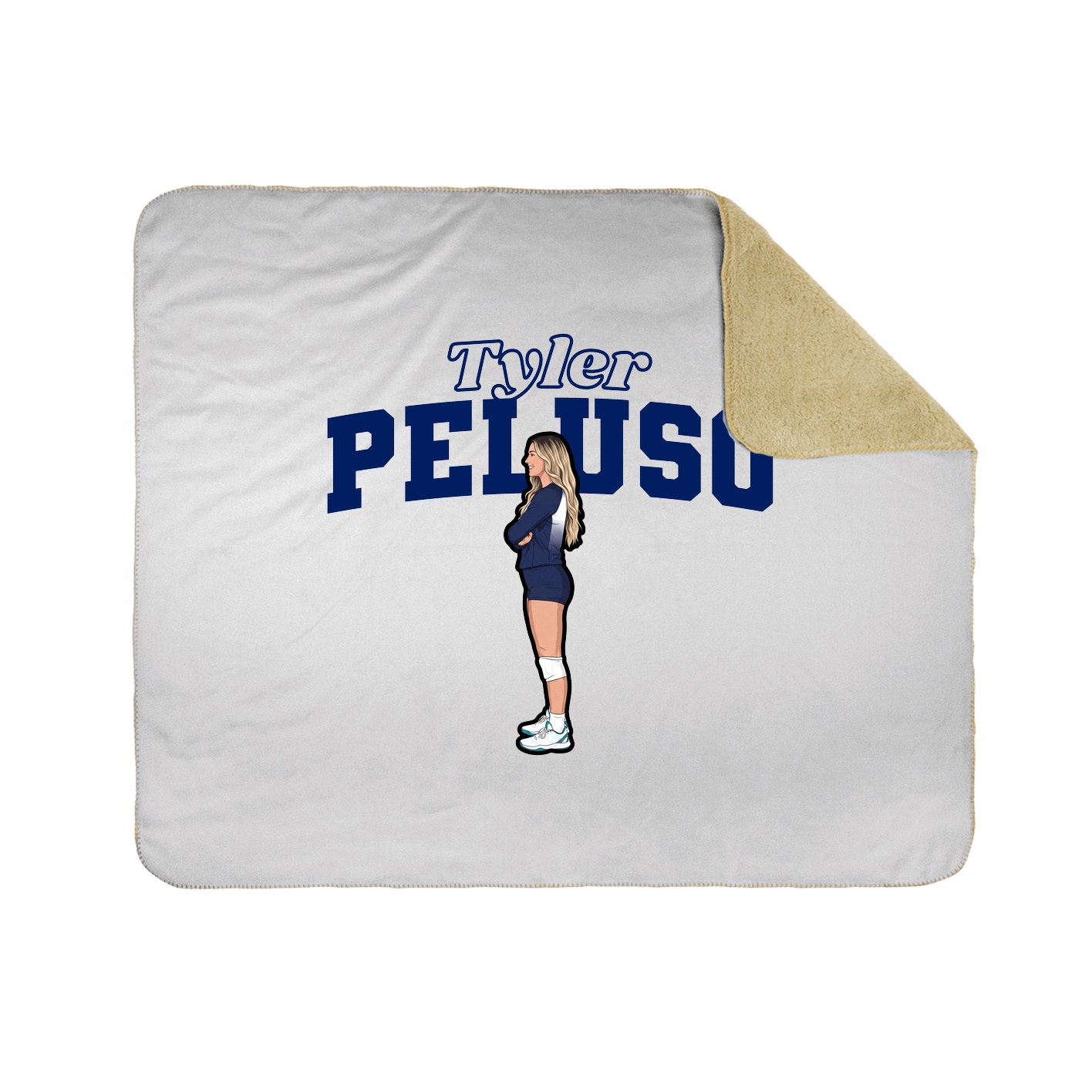 Throw Blanket — Name Arch in White