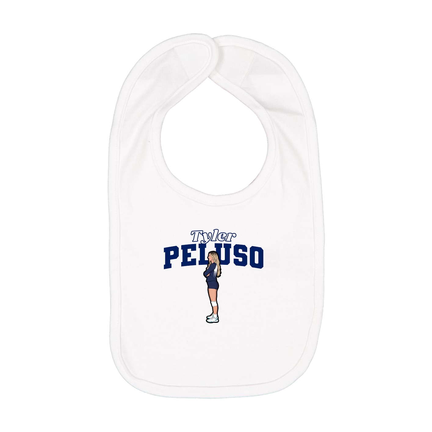 Infant Bib — Name Arch in White