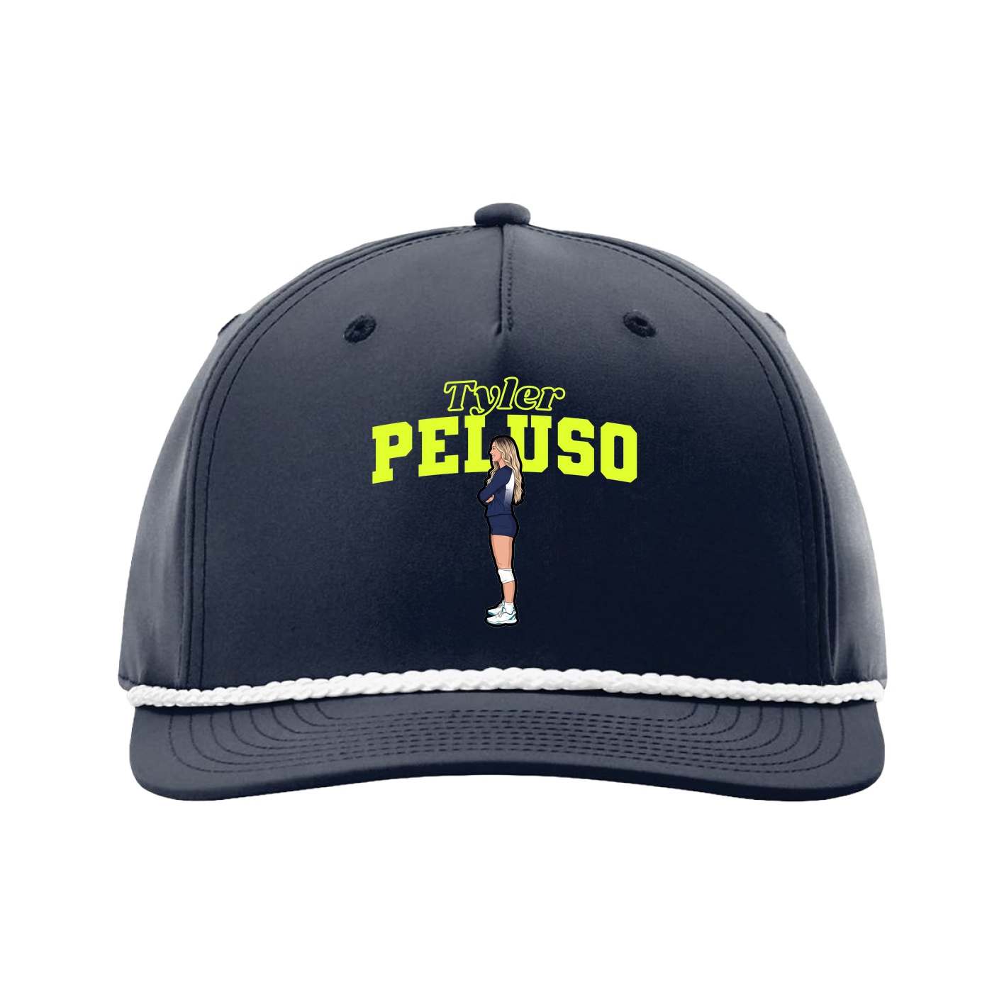 Five-Panel Classic Rope Cap — Name Arch in Navy