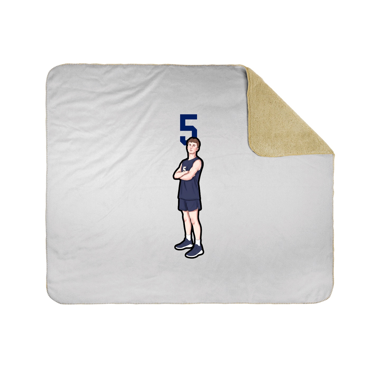 Throw Blanket — Number Top in White