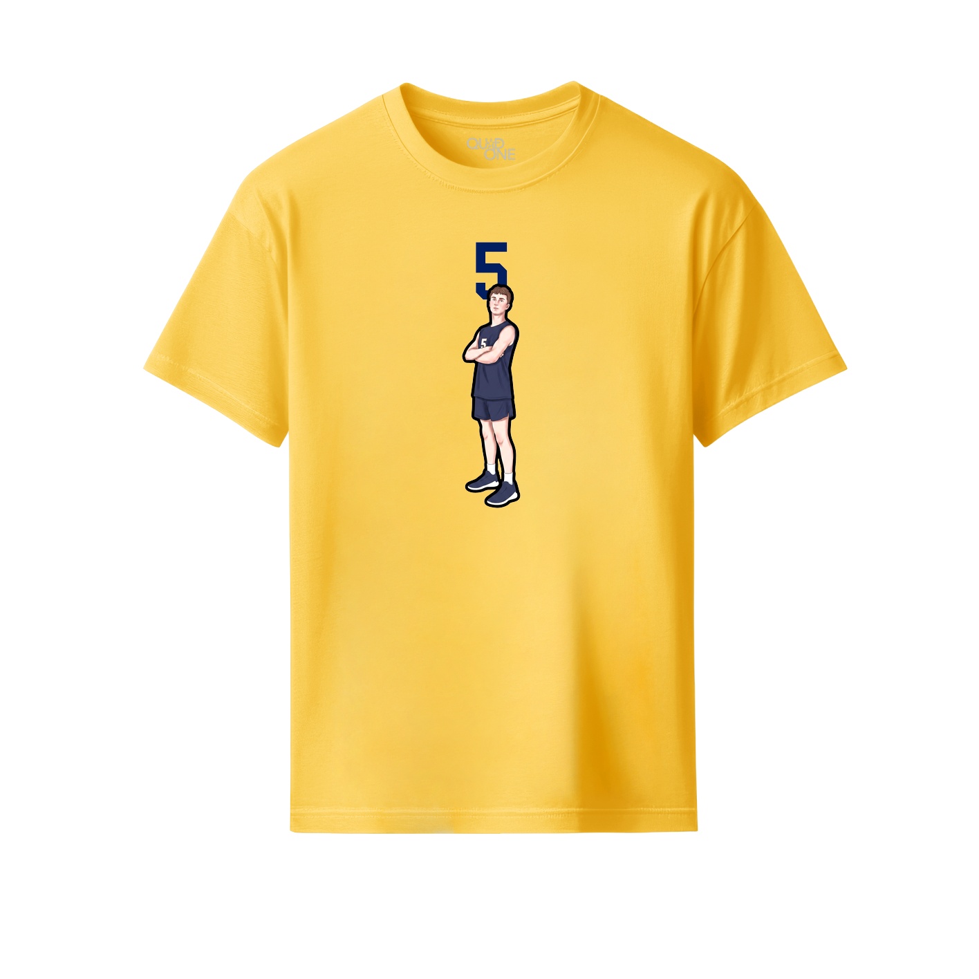 Youth Tee — Number Top in Yellow