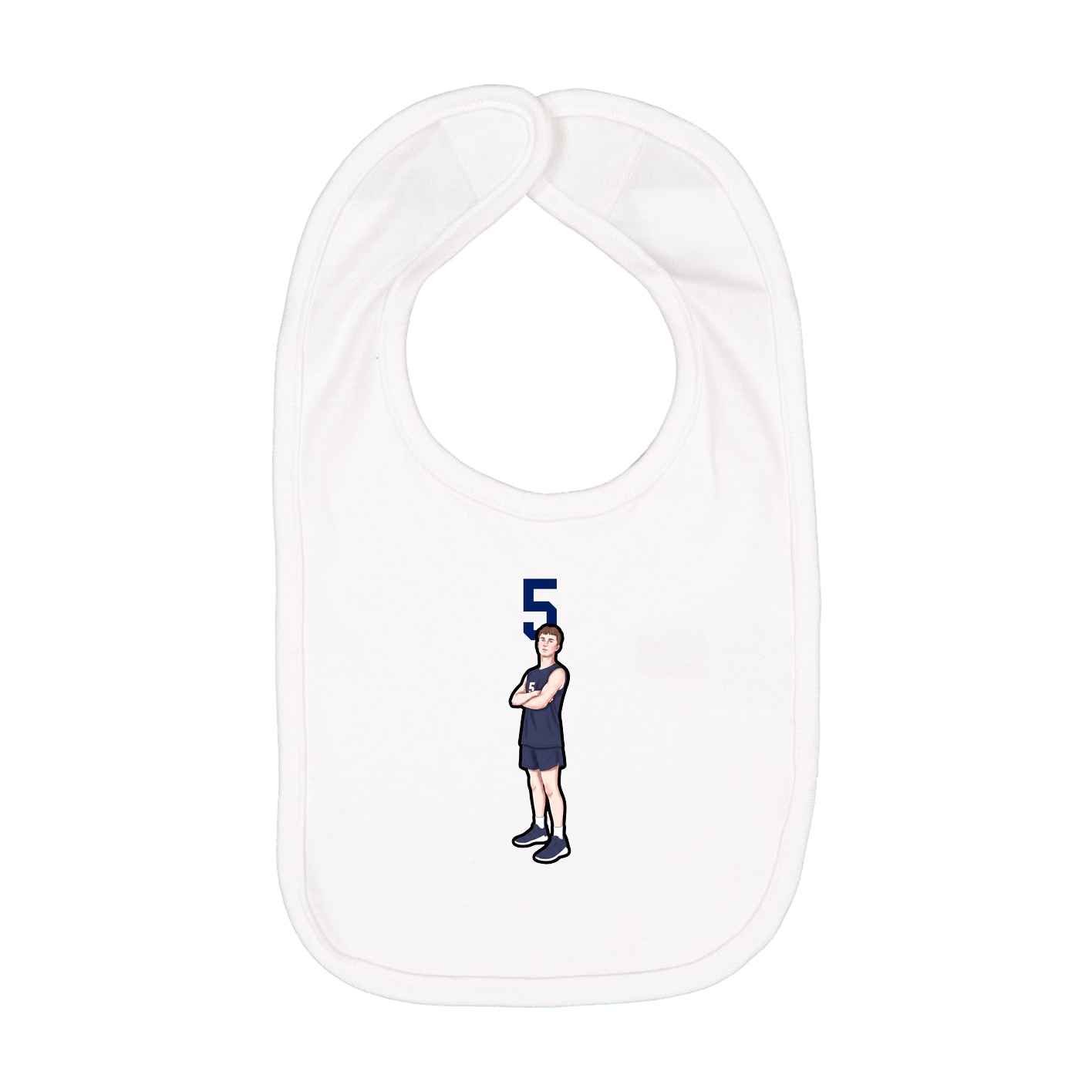 Infant Bib — Number Top in White