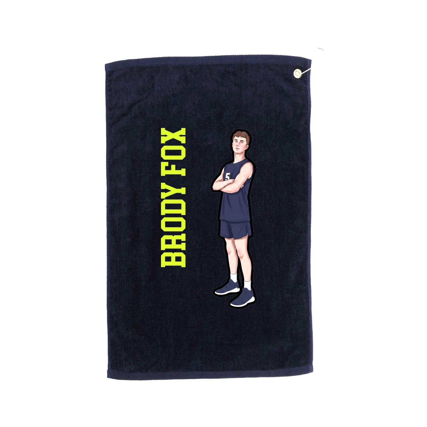 Golf Towel — Name Vertical in Navy