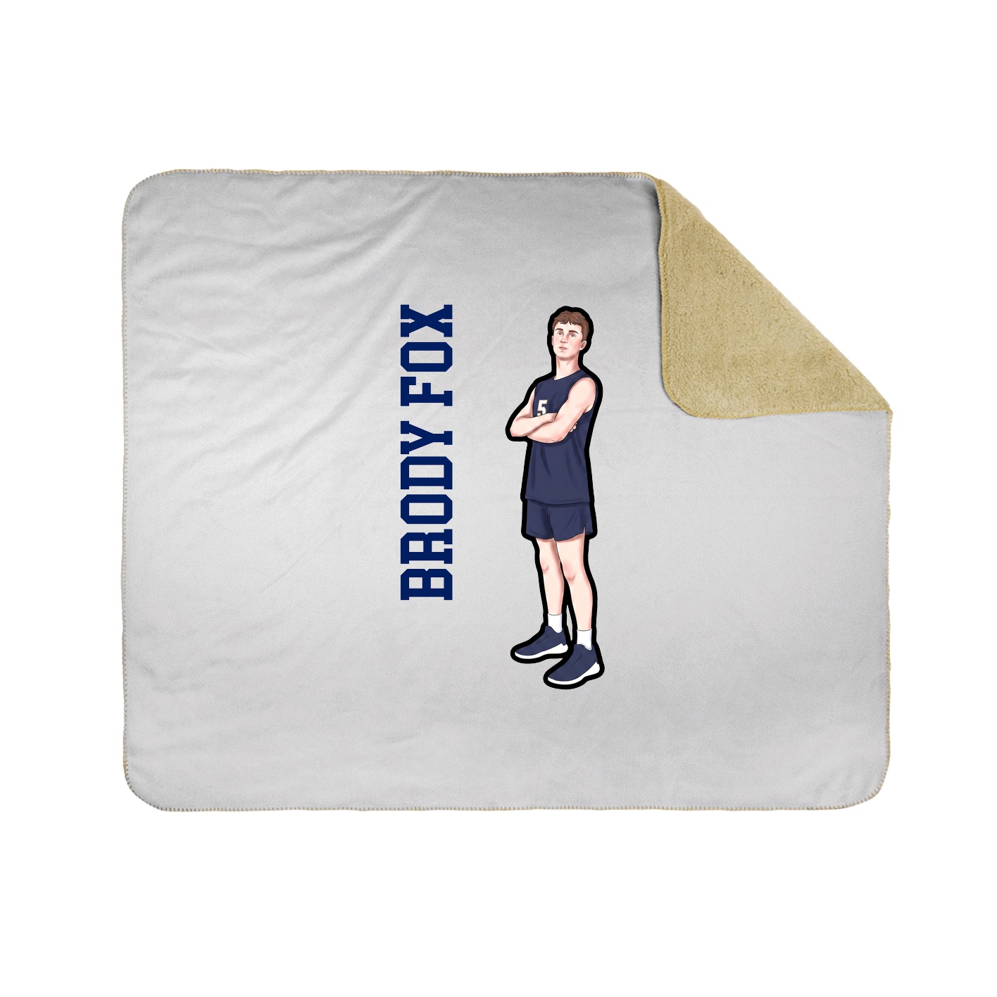 Throw Blanket — Name Vertical in White
