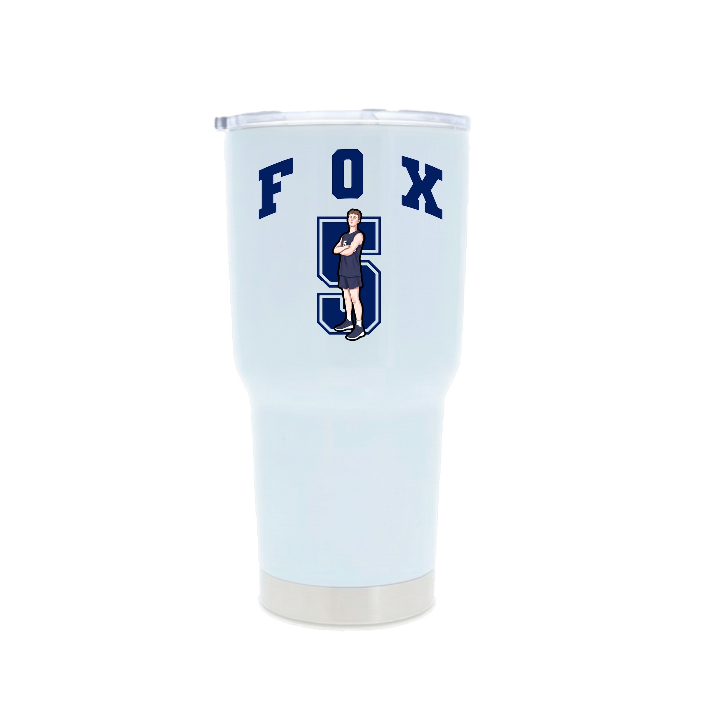 30oz Stainless Steel Tumbler — Number in White