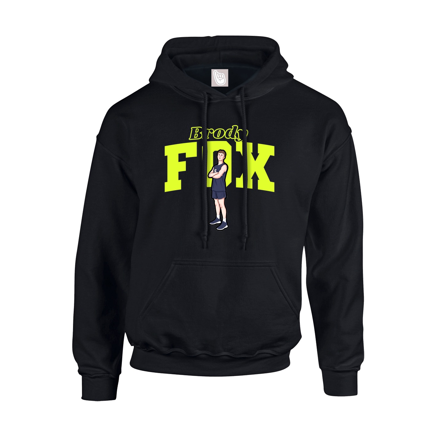 Youth Hoodie — Name Arch in Black
