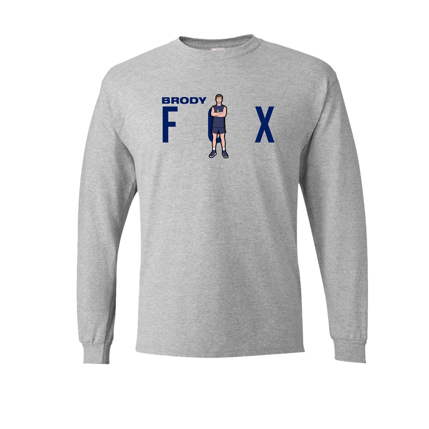 Long Sleeve Tee — Player Name in Grey