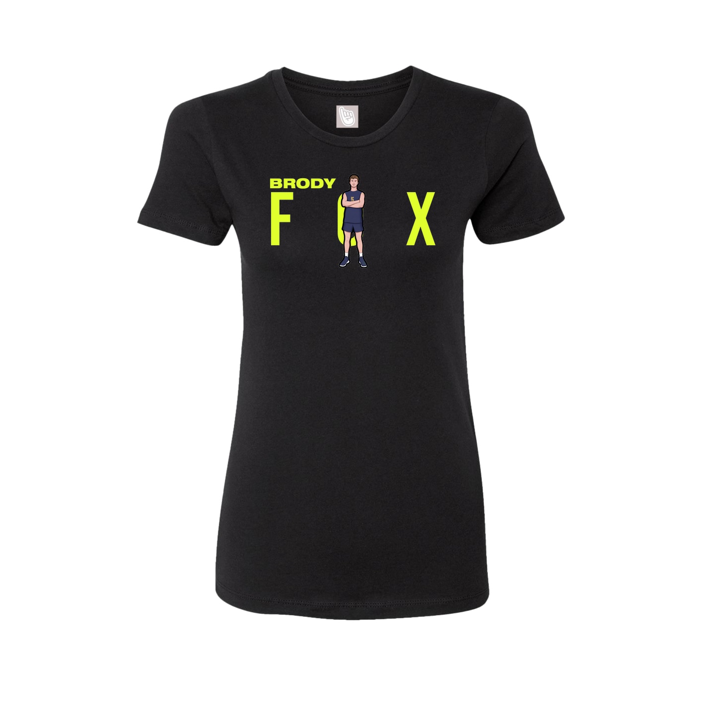 Fitted Women's Tee — Player Name in Black